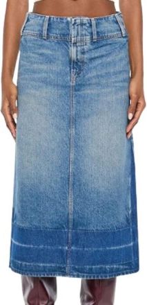 Mother Fortune Cookie Midi - Dames - Rokken - Blauw - Maat: W26 Katoen