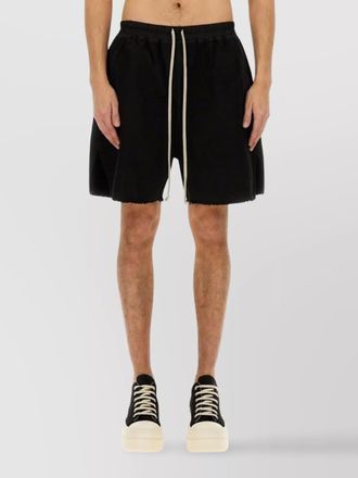 Rick Owens elastic waistband frayed hem side zippers