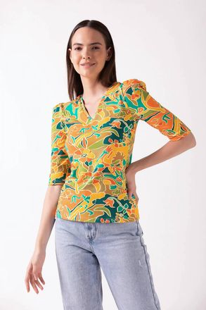 Celina Moon Lina Knit Top In Multi Orange