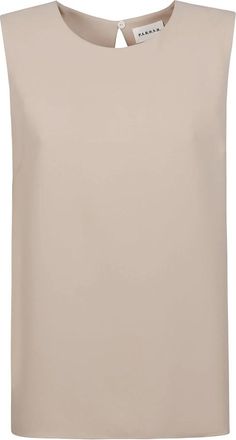 P.A.R.O.S.H. Panty Sleeveless Blouse - Dames - Blouses - Beige - XL - Polyester - Overhemden