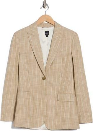 BOSS Single Button Blazer in Beige at Nordstrom Rack, Size 8