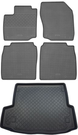 OEM Juego De Alfombrillas De Goma Para Coche Y Alfombrilla Para Maletero Para Honda Civic Ix Tourer Kombi (5 Puertas) De Febrero De 2014 A Diciembre De 20