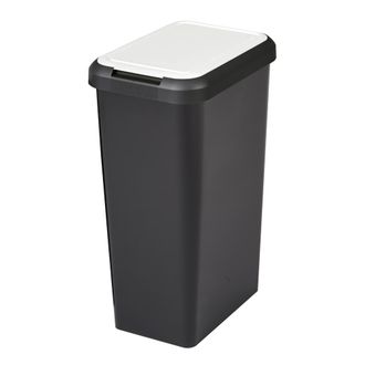 Tontarelli Papelera Touch&lift 45 Litros Color Negro Con Tapa Blanca