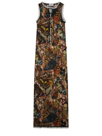 Jean Paul Gaultier Papillon Polyamide Butterfly Printed Dress