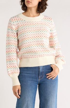 Marine Layer Alma Blouson Sleeve Sweater in Rainbow at Nordstrom, Size X-Small