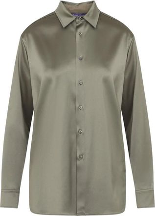 Ralph Lauren Adrien Shirt - Dames - Overhemden - Groen - XS - Satijn - Overhemden