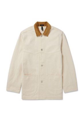 Drake's Corduroy-Trimmed Cotton-Twill Chore Jacket