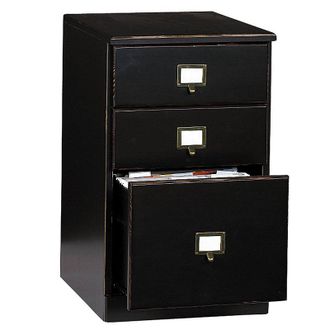Ballard Designs 3-Drawer File Cabinet - Rubbed Black - Ballard Designs