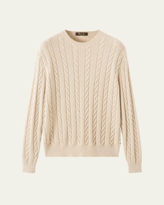 Loro Piana Mens Cedar Cashmere Crewneck Sweater