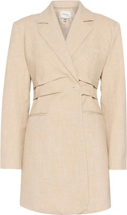 Gestuz Blazer Jurk Light Sand Melange - Dames - Korte kleedjes - Beige - XL - Kleedjes