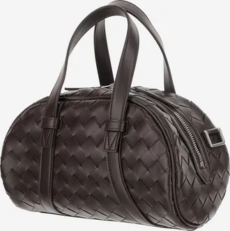 Bottega Veneta Mens Woven Handbag Dark Brown Pelle Handbags Hand Bags