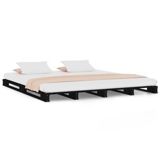 Berkfield Home Pallet Bed Black 120x190 cm Small Double Wood Pine