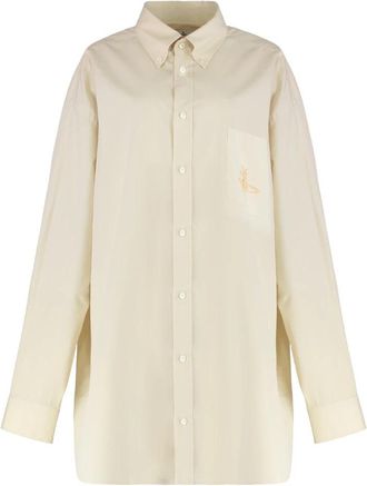 Vivienne Westwood Oversized katoenen overhemd - Dames - Overhemden - Beige - M - Katoen - Overhemden
