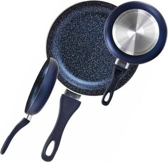 Trade Shop Juego 3 Sartenes Di&aacute;metro 20 24 28 Cm Con Revestimiento De Piedra De Aluminio Pfoa