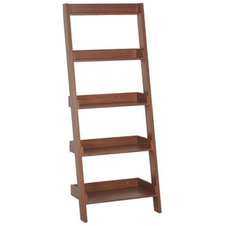 Beliani Beliani - Estanter&iacute;a De Madera Oscura 5 Niveles Librer&iacute;a Inclinada Moderno Mobile Trio