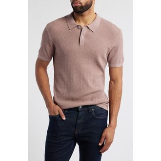 Robert Barakett Neo Short Sleeve Polo Sweater in Winter Rose at Nordstrom Rack, Size Xx-Large