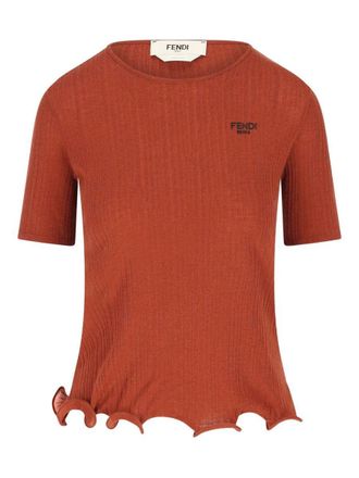 Fendi Logo Crewneck Top