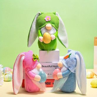 OEM Decoraci&oacute;n De Pascua - 3 Piezas, Conejo De Orejas Largas, Mu&ntilde;eco Sin Rostro, Figura
