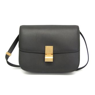 Celine Classic Box Smooth Leather Gray Leather Handbag (Pre-Owned)