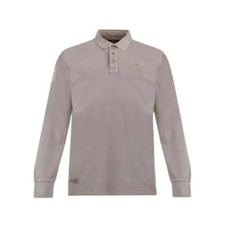 La Martina La Martina, Polo Shirts, male, Gray, Size: XL L/S Polo Piquet Fabric