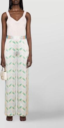 Casablanca silk straight leg trousers with ping pong print