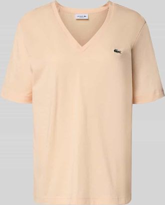 Lacoste Relaxed Fit T-Shirt aus reiner Baumwolle in Rosa, Gr&ouml;&szlig;e 34