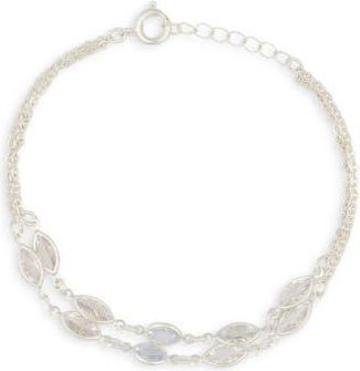 Nordstrom Rack Marquise Cubic Zirconia Station Layered Bracelet in Clear- Silver at Nordstrom Rack