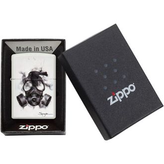 Zippo Accendino Zippo Spazuk Artist 29646, Accendino Antivento Ricaricabile Zippo, Realizzato in Metallo con Caratteristico click Zippo, Color Bianco