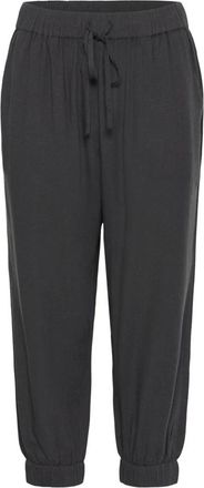 Kaffe Zwarte Oester Capri Broek met Elastische Taille - Dames - Sweatpants - Zwart - 3XL - Broeken