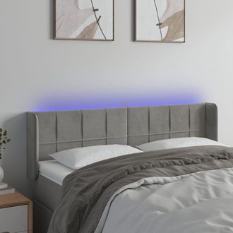 vidaXL Cabecero Con Led De Terciopelo Gris Claro 147x16x78/88 Cm Vidaxl