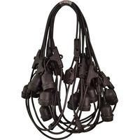 OEM Guirnalda De Luces Exteriores Negras De 10 M - 20 Portal&aacute;mparas E27 - Grado De Protecci&oacute;n Ip44 - Cable Redondo De Goma Resistente A La Intemperie