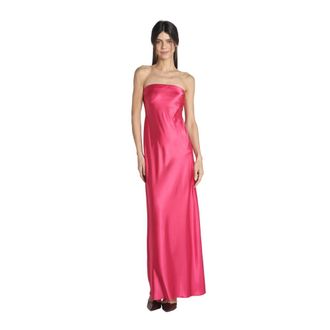 Access Fashion Lange Jurk met Elastiek - Dames - Maxi kleedjes - Roze - XS - Polyester - Kleedjes