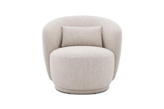 Castlery Avery Swivel Armchair Customized, (Performance Linen Weave) Light Grey, Spill-Resistant, 360-&deg; Swivel for Castlery Chairs, Grey, Ergonomic, Swivel