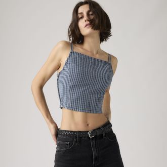 Levi's Square Neck Tank Top - Womens - XS - Blue