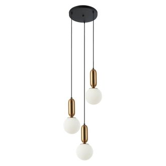 Netlighting Aldeva Modern 3 Light Cluster Pendant Ceiling Light E27 in Brown