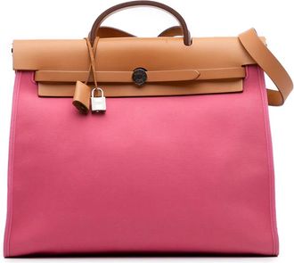 Hermès 2012 Toile Herbag Zip 39 tas - Bruin