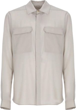 Rick Owens Werkoverhemd - Heren - Casual Overhemden - Beige - XL - Wol - Overhemden