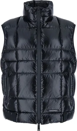 Dsquared2 3D Gewatteerd Vest - Heren - Bodywarmers - Zwart - M - Katoen - Jassen