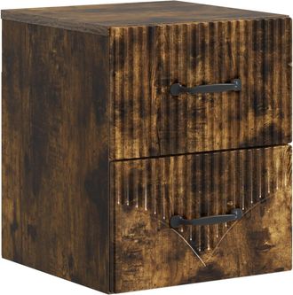 vidaXL Mesita De Noche De Pared Roble Ahumado 34,5 X 33 X 40 Cm Vidaxl