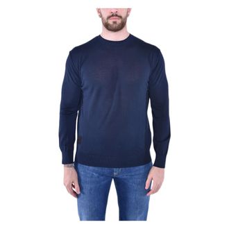Blauer Cotton Crewneck Jumper - male - Blauer - Round-neck Knitwear - Blue - 2XL - Knitwear