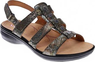 Revere Comfort Shoes Womens Toledo Backstrap Sandal In Peacock Python