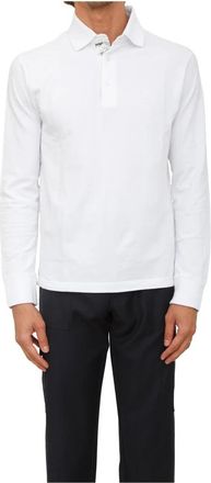 Etro Polo Roma L/S Printed Details - Heren - Polos - Wit - 2XL - Katoen - Tops