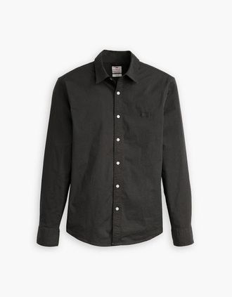 Levi's Mens Slim Fit Collared Neck Long Sleeve Shirt - Black - Size: 38/Regular
