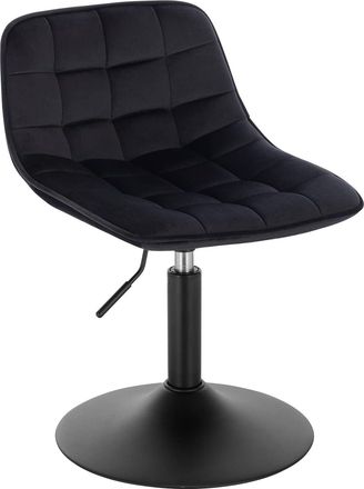 Woltu 1x Taburetes Con Respaldo Terciopelo Taburetes Cocina Regulable En Altura Taburete Giratorio Peluquer&iacute;a Sillas Bar Taburete De Escritorio Negro 38-49.