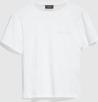 Gucci Cotton Jersey T-shirt With Embroidery, White