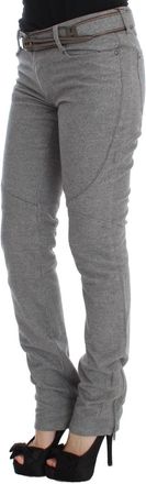 Ermanno Scervino Womens Gray Cotton Slim Fit Casual Bootcut Pants