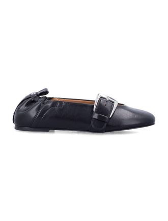 Ganni Buckle Strap Ballerinas