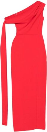 Solace London Rode one-shoulder maxi jurk met split aan de zijkant - Dames - Avondkleed - Rood - 4XS - Kleedjes