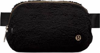lululemon Unisex Everywhere Fleece Belt Bag In Black/ Gold