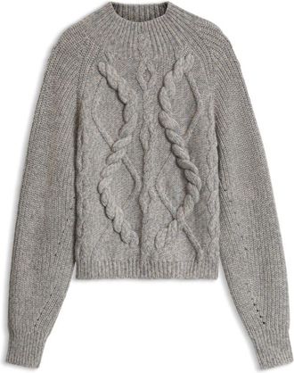 BOSS Cable-knit sweater in moulin&eacute; virgin wool